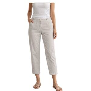 Talbots Factory Khaki Cropped Pants with Ankle Button Detail Size 8 Coastal